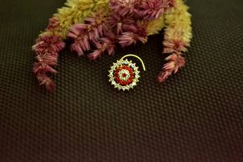 Designer 42 Diamond Red cubic zirconia nose ring or Nose Pin 5