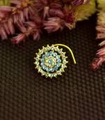 Designer 42 Diamond Turquoise cubic zirconia nose ring or Nose Pin