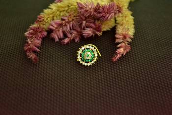 Designer 42 Diamond Green cubic zirconia nose ring or Nose Pin 2