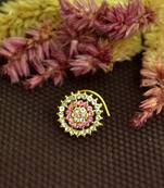Designer 42 Diamond Pink cubic zirconia nose ring or Nose Pin