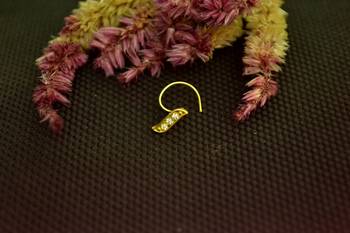 Designer Gold cubic zirconia Casual nose ring or Nose Pin 2