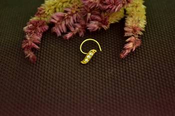 Designer Gold cubic zirconia Casual nose ring or Nose Pin 3