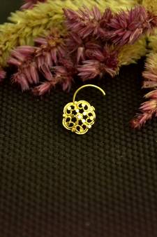 Designer Gold cubic zirconia Casual nose ring or Nose Pin
