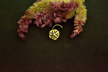 Designer Gold cubic zirconia Casual nose ring or Nose Pin 2