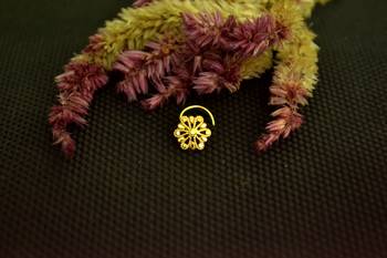 Designer Gold cubic zirconia Casual nose ring or Nose Pin 2