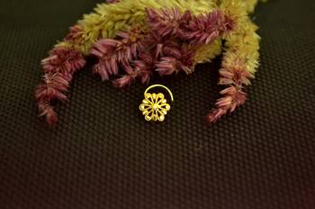 Designer Gold cubic zirconia Casual nose ring or Nose Pin 3