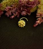 Designer Gold cubic zirconia Casual nose ring or Nose Pin