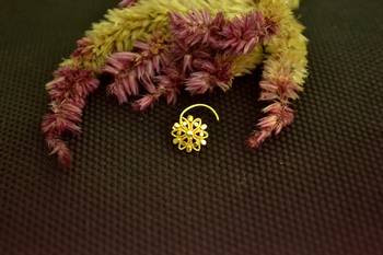 Designer Gold cubic zirconia Casual nose ring or Nose Pin 2