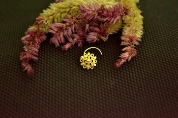 Designer Gold cubic zirconia Casual nose ring or Nose Pin 3