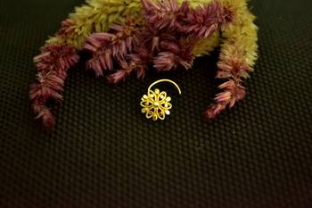 Designer Gold cubic zirconia Casual nose ring or Nose Pin 4