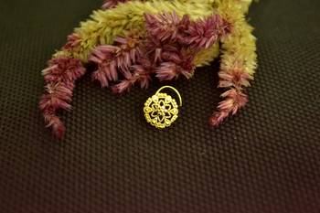 Gold cubic zirconia nose-ring or Nose Pin 1