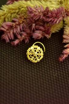 Gold cubic zirconia nose-ring or Nose Pin