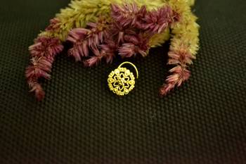Gold cubic zirconia nose-ring or Nose Pin 2