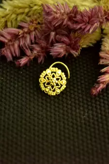 Gold cubic zirconia nose-ring or Nose Pin