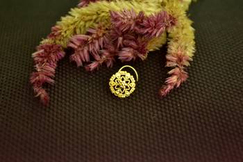 Gold cubic zirconia nose-ring or Nose Pin 3