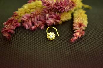 Gold cubic zirconia nose ring or Nose pIn 1