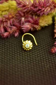 Gold cubic zirconia nose ring or Nose pIn