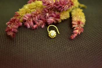 Gold cubic zirconia nose ring or Nose pIn 2