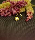 Designer Gold cubic zirconia Casual nose ring or Nose Pin