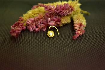 Designer Gold cubic zirconia Casual nose ring or Nose Pin 1