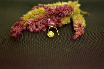 Designer Gold cubic zirconia Casual nose ring or Nose Pin 2