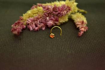 Red cubic zirconia nose-ring or Nose Pin 1