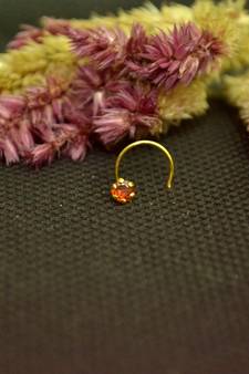 Red cubic zirconia nose-ring or Nose Pin