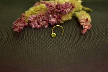 Green cubic zirconia nose ring or Nose Pin 1
