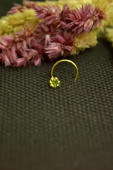 Green cubic zirconia nose ring or Nose Pin