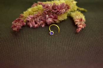 Purple cubic zirconia nose ring or Nose pIn 1