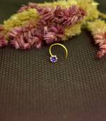 Purple cubic zirconia nose ring or Nose pIn