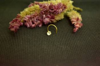 White cubic zirconia nose ring or Nose Pin 1