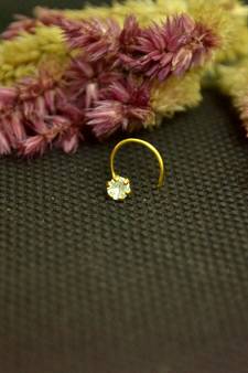 White cubic zirconia nose ring or Nose Pin