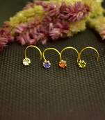 Combo designer multicolor cubic zirconia nose ring or nose pin