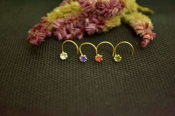 Combo designer multicolor cubic zirconia nose ring or nose pin 2