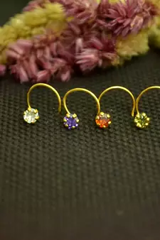 Combo designer multicolor cubic zirconia nose ring or nose pin
