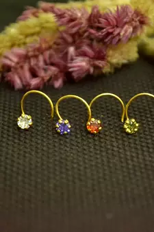 Combo designer multicolor cubic zirconia nose ring or nose pin