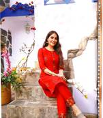 MAHATI red cotton kurta pajama