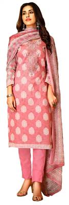 Pink   lawn cotton unstitched dress materials 1