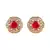 Red Gold Plated Stone Earrings
