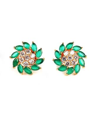 Green Gold Plated Stone Earrings 2