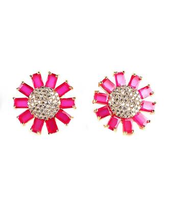 Pink Gold Plated Stone Earrings 2
