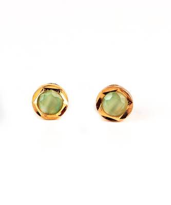 Light Green Gold Plated Stone Earrings 2
