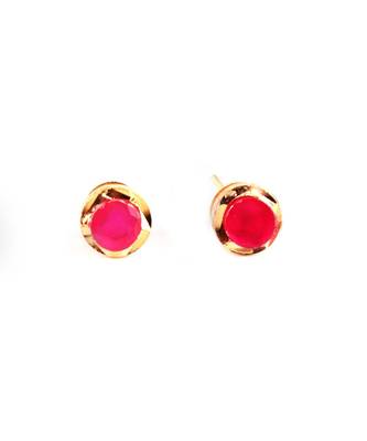 Red Gold Plated Stone Earrings 2