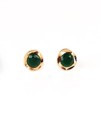 Green Gold Plated Stone Earrings 2