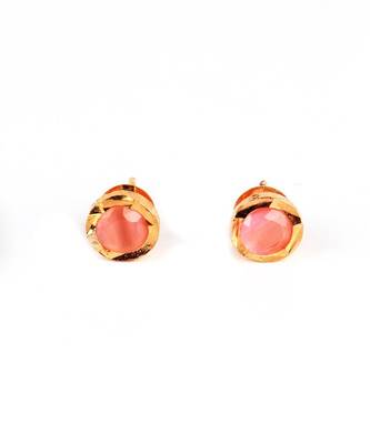 Pink Gold Plated Stone Earrings 2
