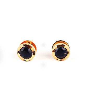 Black Gold Plated Stone Earrings 2