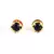Black Gold Plated Stone Earrings
