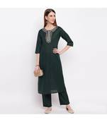 cotton_silk Dark Green cotton silk suits
