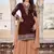 Brown FAUX GEORGETTE EMBROIDERY WOMEN'S SEMI STITCHED SHARARA SUIT